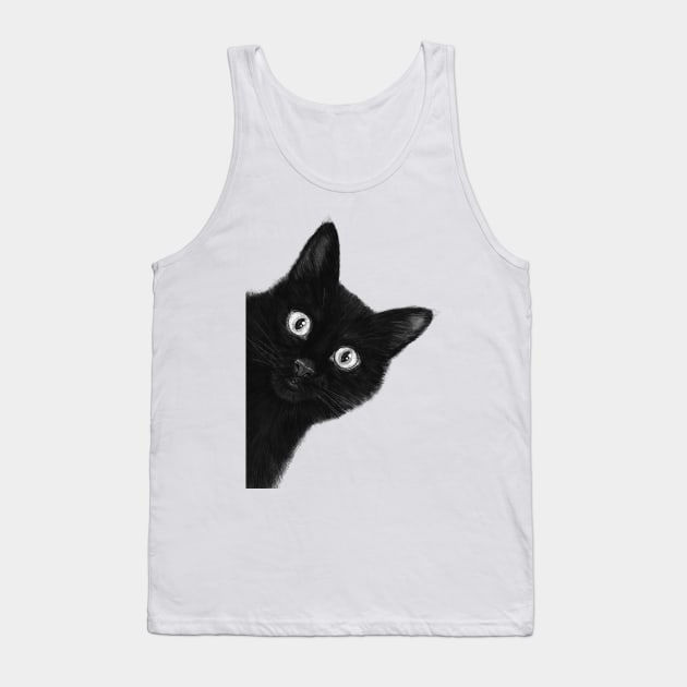 Black cat Tank Top by kodamorkovkart